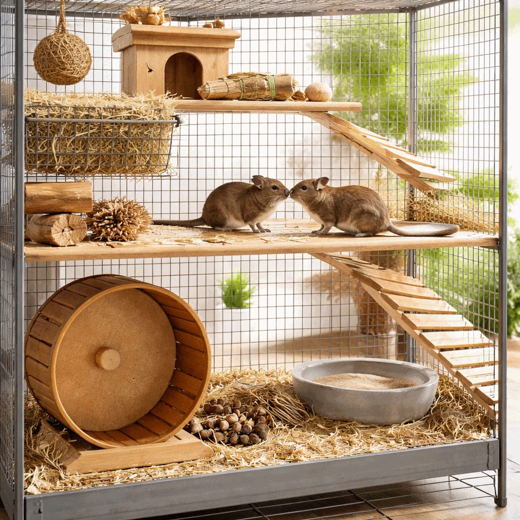 Degu kot hišni ljubljenček osnove, ki odločijo, ali bo doma zdrav ali pa stalno pri veterinarju